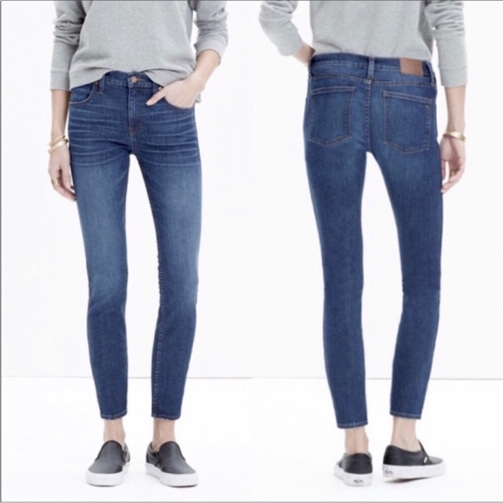 Madewell 9" High Rise Skinny Crop Jeans Stretch Medium Wash Blue Sz 27 Classic
